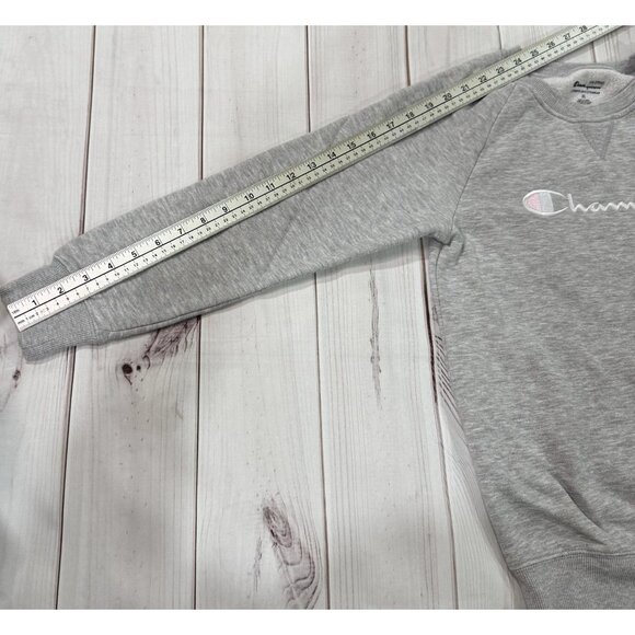CHAMPION Sweater Girl's Size XL Grey Embroidered Pullover - Picture 7 of 7
